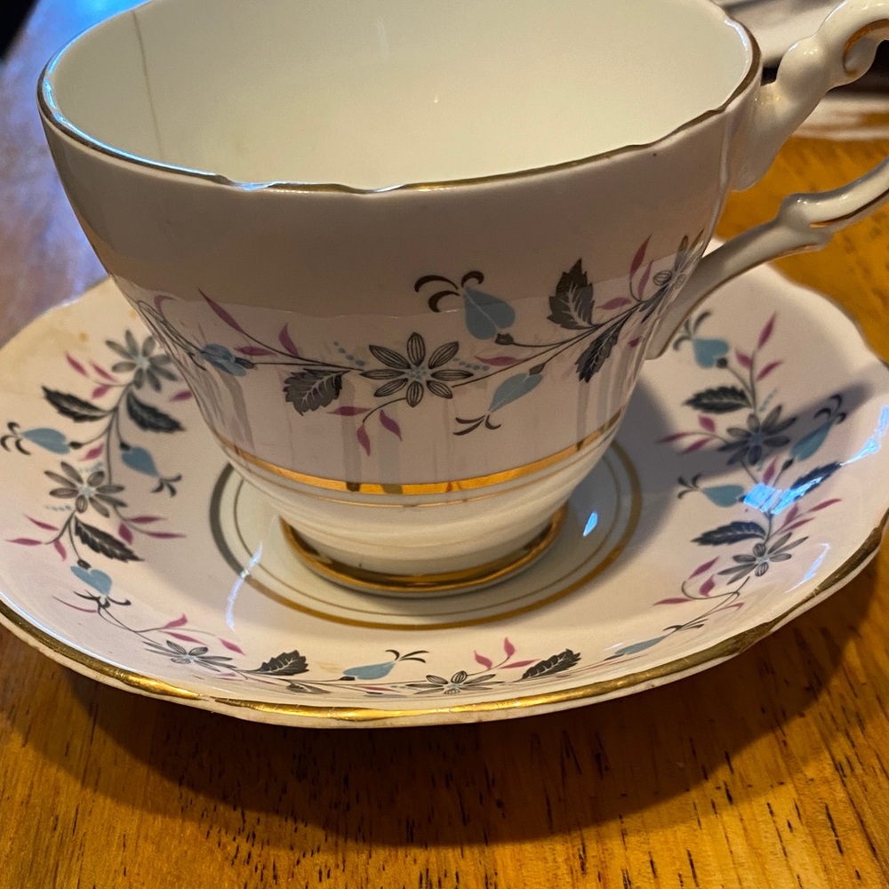 3/$15. Elegant Floral Bone China Teacup and Saucer Set